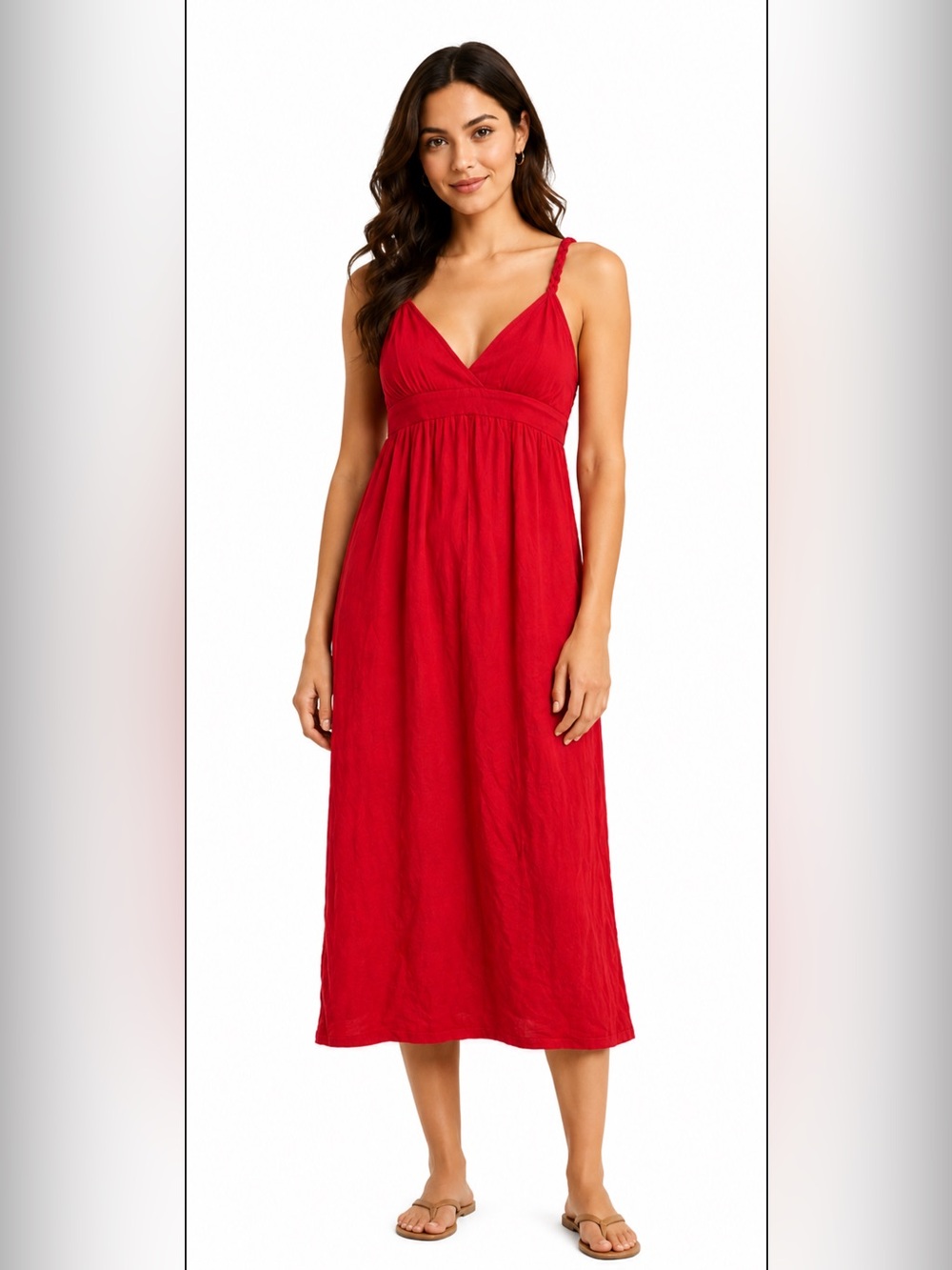 Red knot Strap Maxi Dress